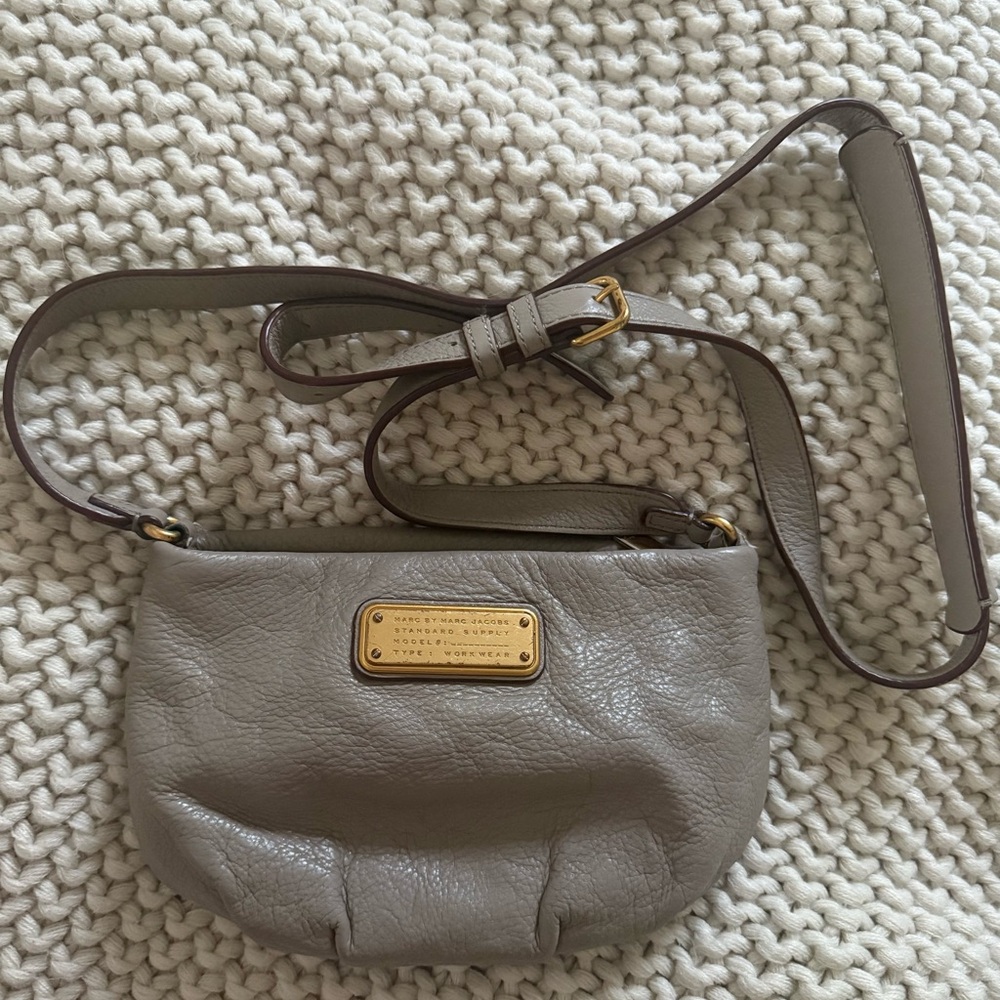 Marc By Marc Jacobs Percy Taupe Leather Crossbody Bag